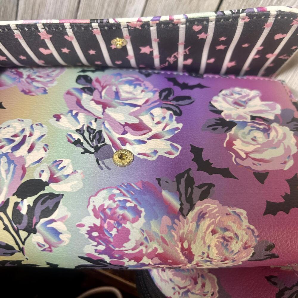 Luv Betsey Floral and Bat Print Wallet with Coin Purse - Picture 7 of 9